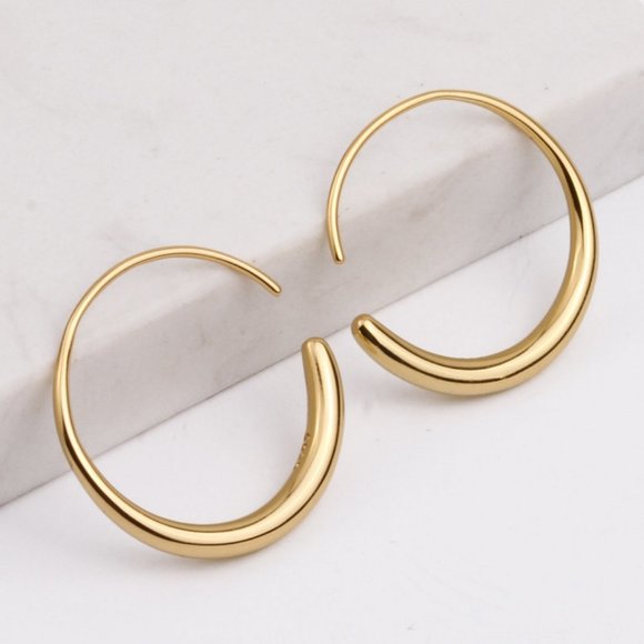 Jewelry - *NEW 925 Sterling Silver Round Open Hoop Earrings